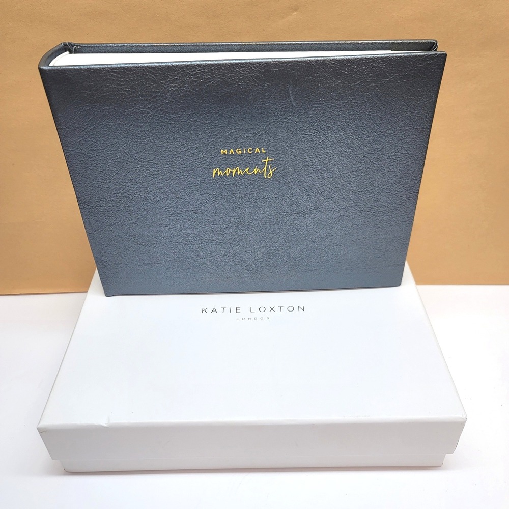 Katie Loxton London Magical Moments Photo Album Blueish/Gray Vegan Leather Book